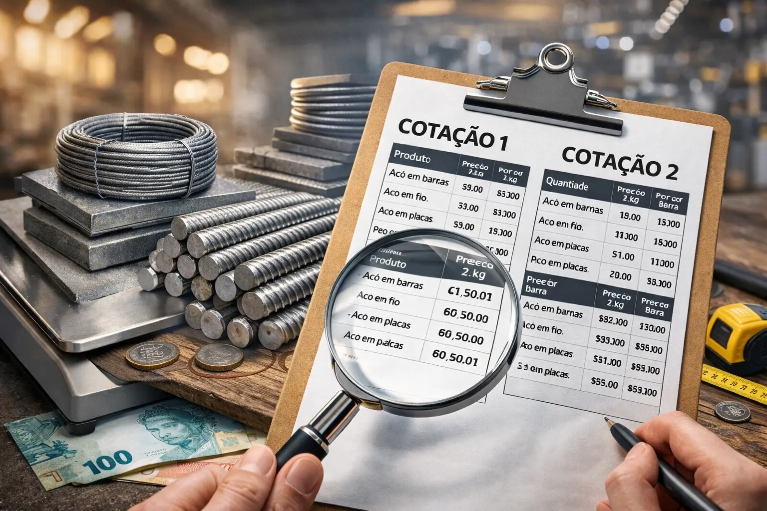 Como comparar cotações de aço corretamente no Brasil